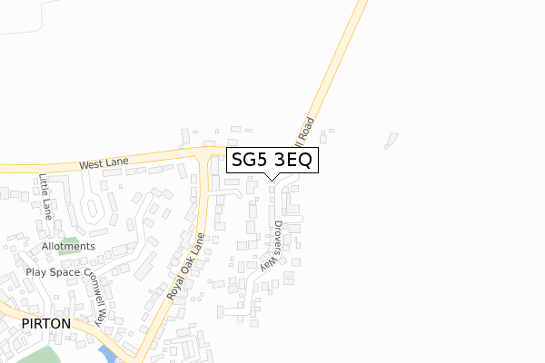 SG5 3EQ map - large scale - OS Open Zoomstack (Ordnance Survey)