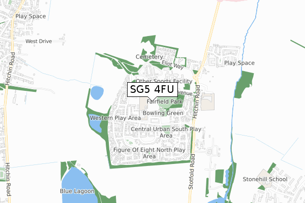 SG5 4FU map - small scale - OS Open Zoomstack (Ordnance Survey)