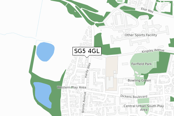 SG5 4GL map - large scale - OS Open Zoomstack (Ordnance Survey)