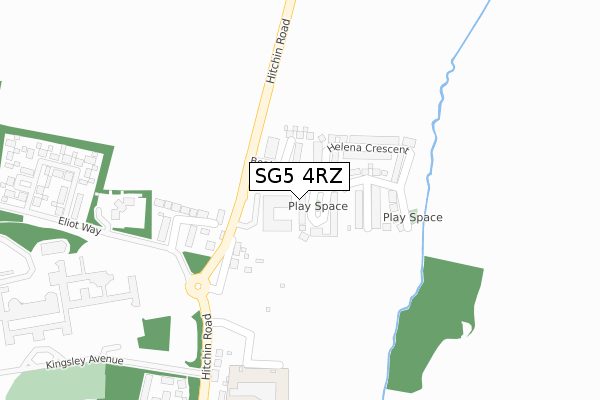 SG5 4RZ map - large scale - OS Open Zoomstack (Ordnance Survey)