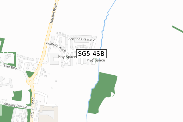 SG5 4SB map - large scale - OS Open Zoomstack (Ordnance Survey)