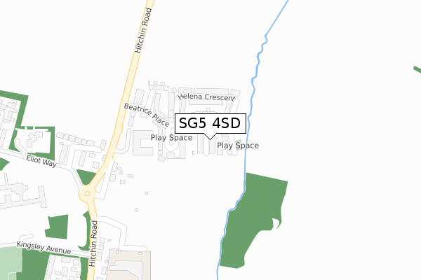 SG5 4SD map - large scale - OS Open Zoomstack (Ordnance Survey)