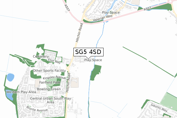 SG5 4SD map - small scale - OS Open Zoomstack (Ordnance Survey)