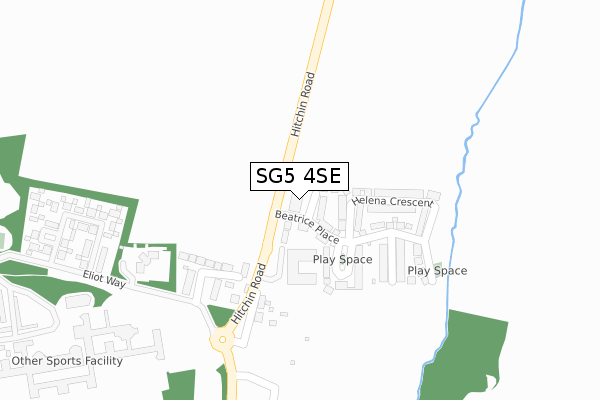 SG5 4SE map - large scale - OS Open Zoomstack (Ordnance Survey)