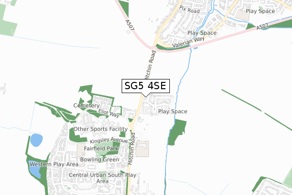 SG5 4SE map - small scale - OS Open Zoomstack (Ordnance Survey)