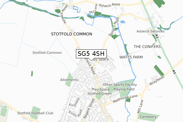 SG5 4SH map - small scale - OS Open Zoomstack (Ordnance Survey) SG5 4SH map - small scale - OS Open Zoomstack (Ordnance Survey)
