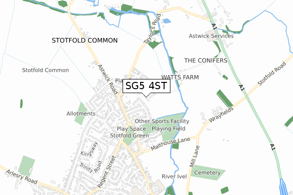 SG5 4ST map - small scale - OS Open Zoomstack (Ordnance Survey) SG5 4ST map - small scale - OS Open Zoomstack (Ordnance Survey)