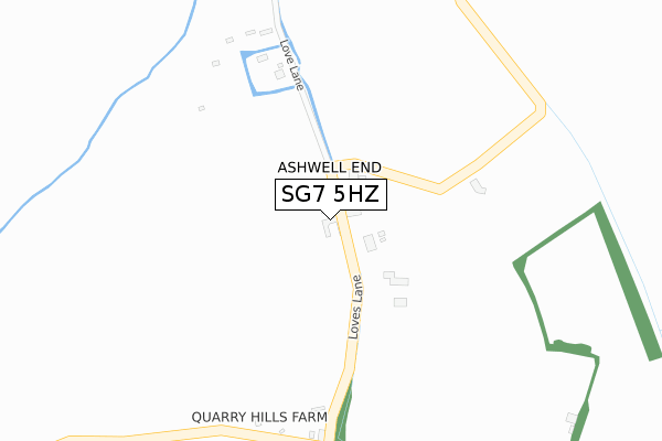 SG7 5HZ map - large scale - OS Open Zoomstack (Ordnance Survey)