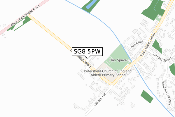 SG8 5PW map - large scale - OS Open Zoomstack (Ordnance Survey)