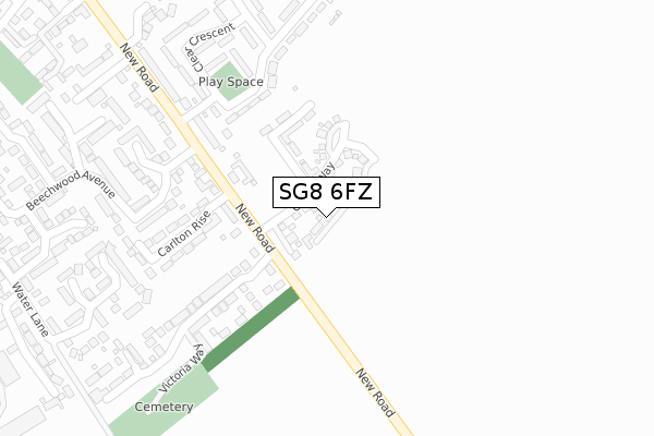 SG8 6FZ map - large scale - OS Open Zoomstack (Ordnance Survey)
