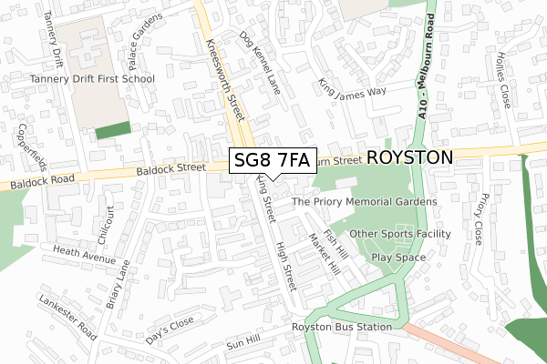SG8 7FA map - large scale - OS Open Zoomstack (Ordnance Survey) SG8 7FA map - large scale - OS Open Zoomstack (Ordnance Survey)