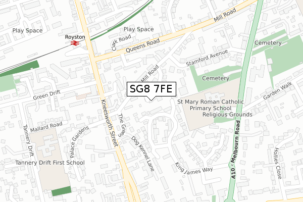 SG8 7FE map - large scale - OS Open Zoomstack (Ordnance Survey) SG8 7FE map - large scale - OS Open Zoomstack (Ordnance Survey)