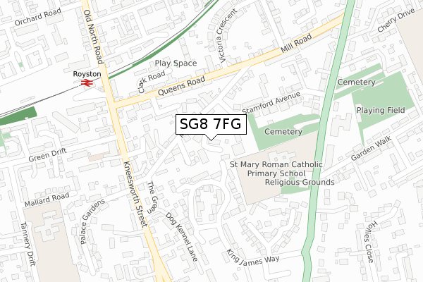 SG8 7FG map - large scale - OS Open Zoomstack (Ordnance Survey) SG8 7FG map - large scale - OS Open Zoomstack (Ordnance Survey)