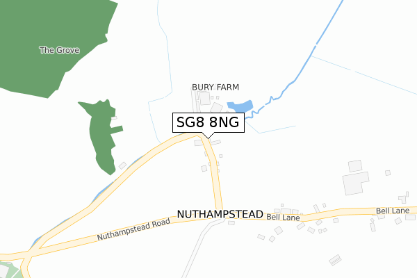 SG8 8NG map - large scale - OS Open Zoomstack (Ordnance Survey)