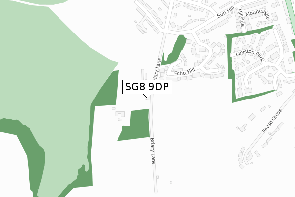 SG8 9DP map - large scale - OS Open Zoomstack (Ordnance Survey)