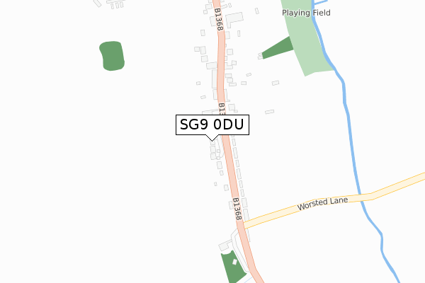 SG9 0DU map - large scale - OS Open Zoomstack (Ordnance Survey)