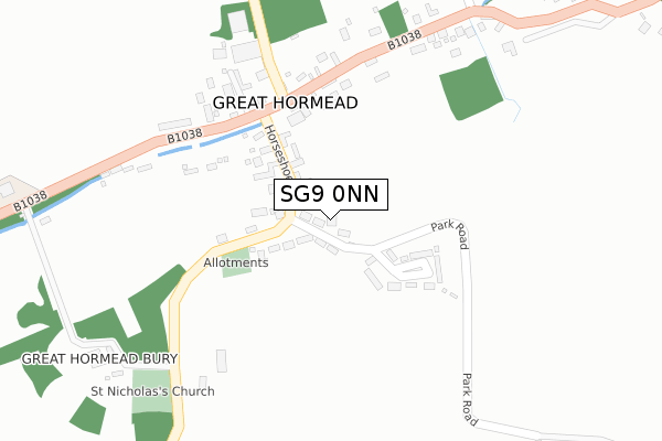 SG9 0NN map - large scale - OS Open Zoomstack (Ordnance Survey)