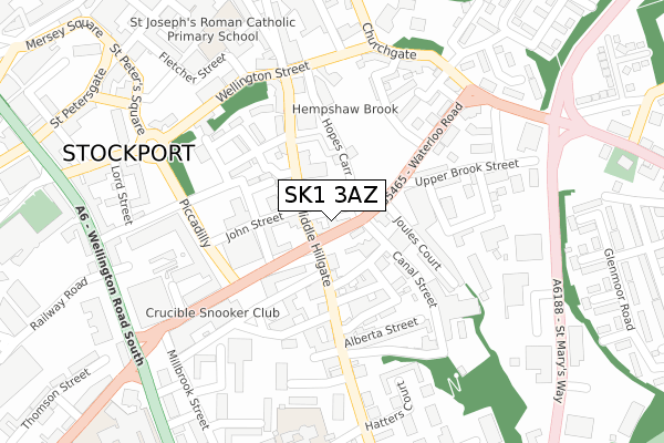 SK1 3AZ map - large scale - OS Open Zoomstack (Ordnance Survey)