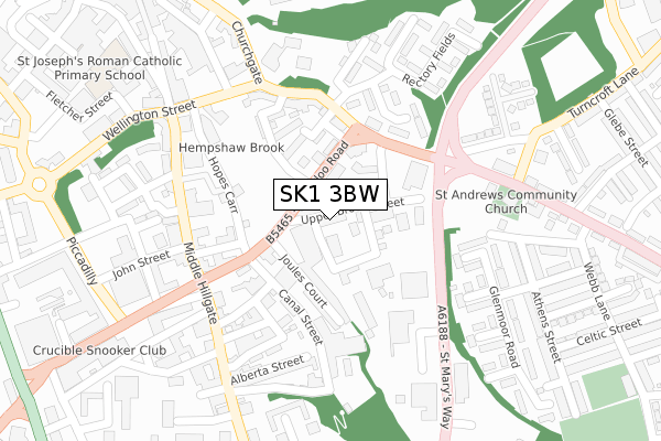 SK1 3BW map - large scale - OS Open Zoomstack (Ordnance Survey)