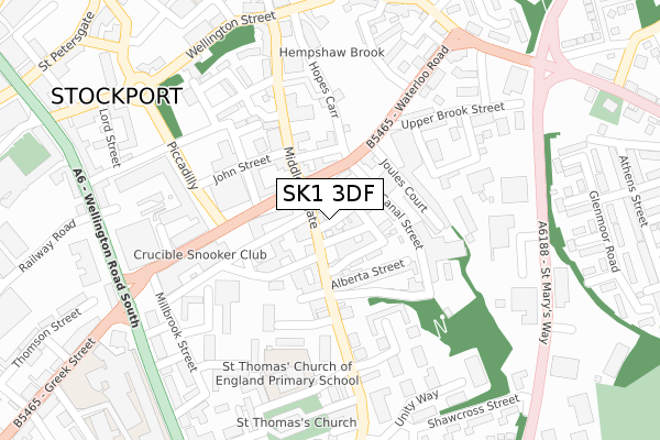SK1 3DF map - large scale - OS Open Zoomstack (Ordnance Survey)