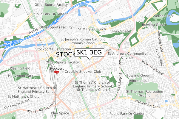 SK1 3EG map - small scale - OS Open Zoomstack (Ordnance Survey)