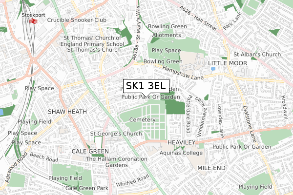 SK1 3EL map - small scale - OS Open Zoomstack (Ordnance Survey)