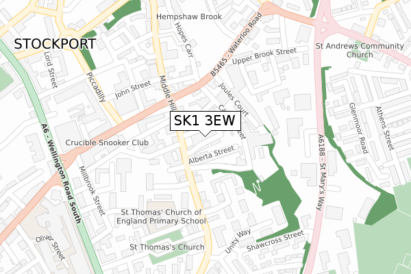 SK1 3EW map - large scale - OS Open Zoomstack (Ordnance Survey)