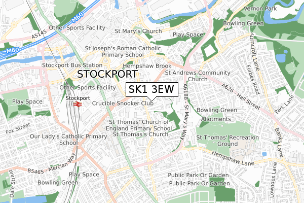SK1 3EW map - small scale - OS Open Zoomstack (Ordnance Survey)