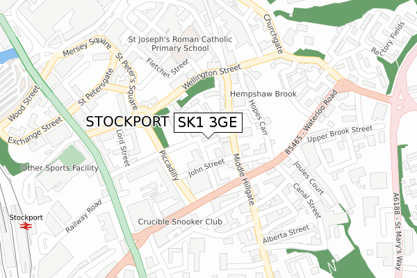 SK1 3GE map - large scale - OS Open Zoomstack (Ordnance Survey)