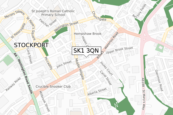 SK1 3QN map - large scale - OS Open Zoomstack (Ordnance Survey)