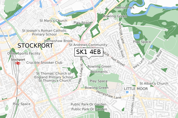 SK1 4EB map - small scale - OS Open Zoomstack (Ordnance Survey)