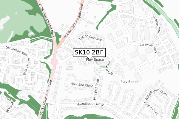 SK10 2BF map - large scale - OS Open Zoomstack (Ordnance Survey)