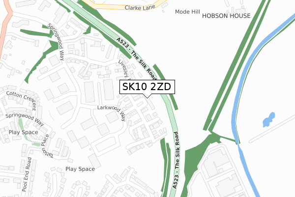 SK10 2ZD map - large scale - OS Open Zoomstack (Ordnance Survey)