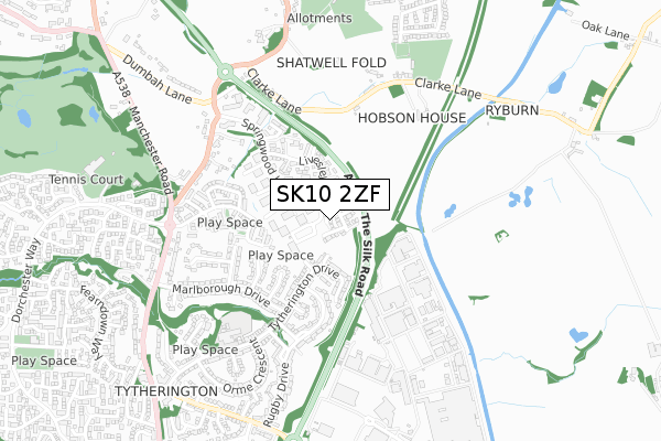 SK10 2ZF map - small scale - OS Open Zoomstack (Ordnance Survey)