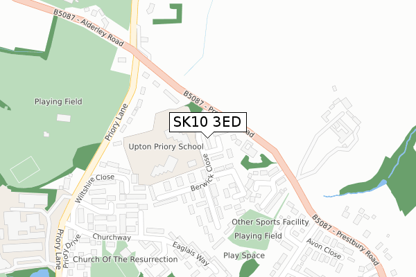 SK10 3ED map - large scale - OS Open Zoomstack (Ordnance Survey)