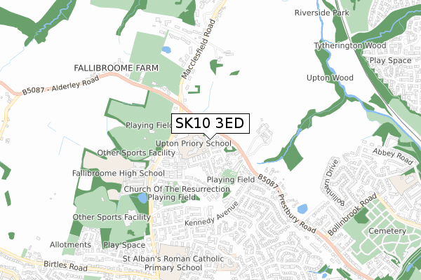 SK10 3ED map - small scale - OS Open Zoomstack (Ordnance Survey)