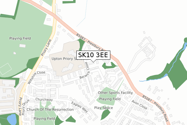 SK10 3EE map - large scale - OS Open Zoomstack (Ordnance Survey)
