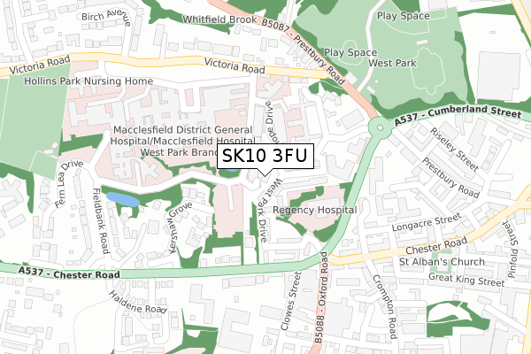 SK10 3FU map - large scale - OS Open Zoomstack (Ordnance Survey)