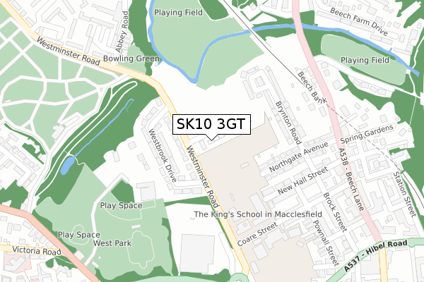 SK10 3GT map - large scale - OS Open Zoomstack (Ordnance Survey)