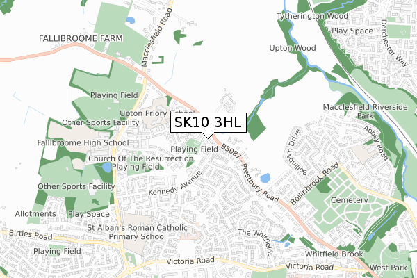 SK10 3HL map - small scale - OS Open Zoomstack (Ordnance Survey)