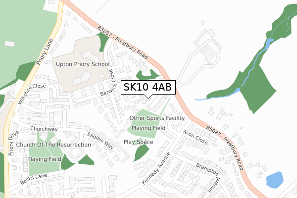 SK10 4AB map - large scale - OS Open Zoomstack (Ordnance Survey)