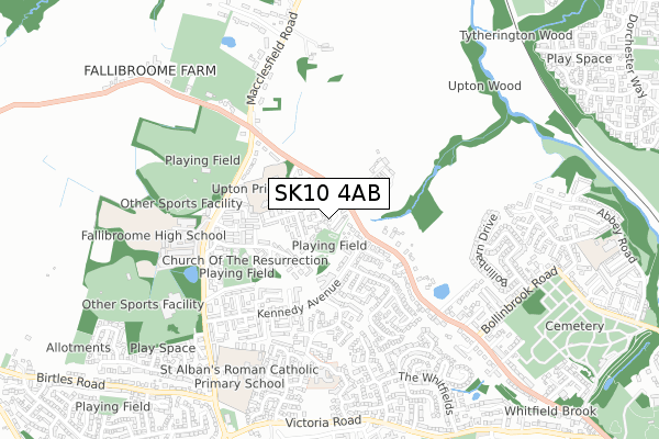 SK10 4AB map - small scale - OS Open Zoomstack (Ordnance Survey)