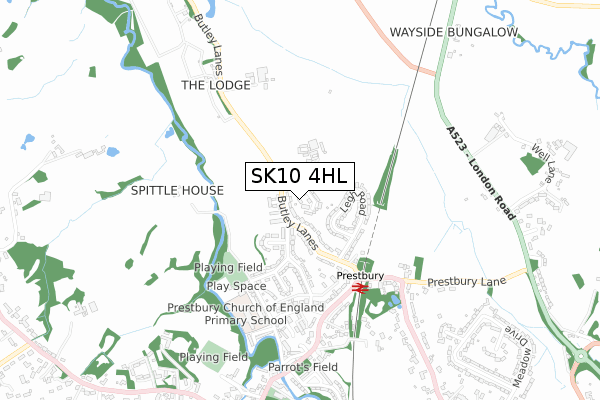 SK10 4HL map - small scale - OS Open Zoomstack (Ordnance Survey)
