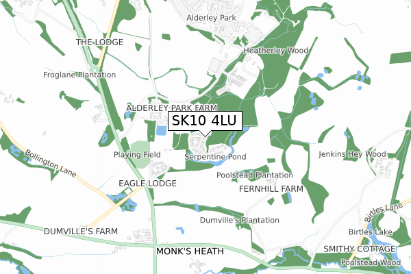 SK10 4LU map - small scale - OS Open Zoomstack (Ordnance Survey)
