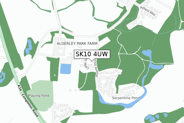 SK10 4UW map - large scale - OS Open Zoomstack (Ordnance Survey)