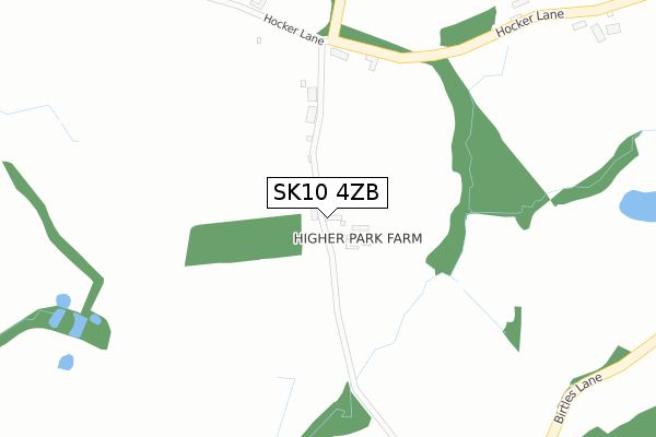 SK10 4ZB map - large scale - OS Open Zoomstack (Ordnance Survey)