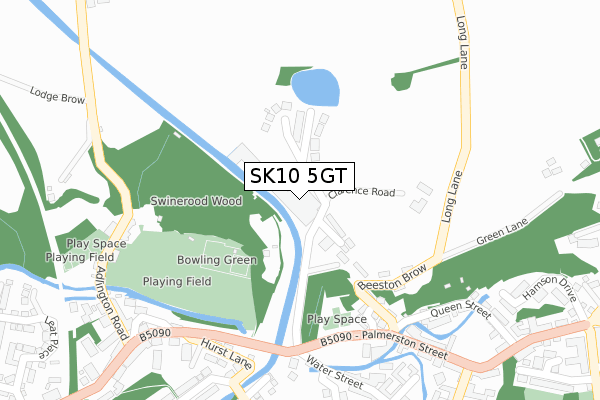 SK10 5GT map - large scale - OS Open Zoomstack (Ordnance Survey)