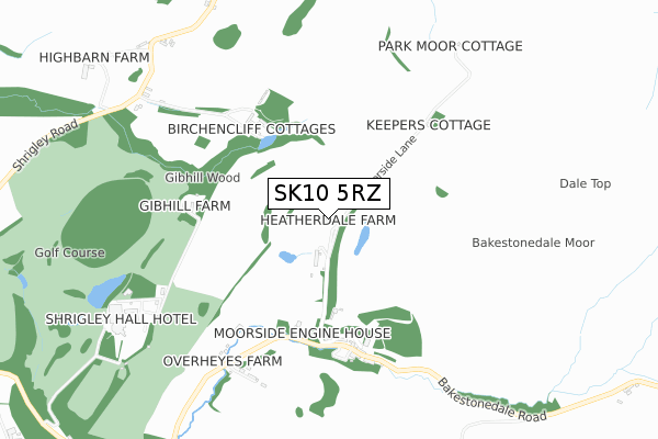 SK10 5RZ map - small scale - OS Open Zoomstack (Ordnance Survey)