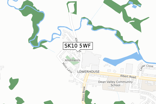 SK10 5WF map - large scale - OS Open Zoomstack (Ordnance Survey)