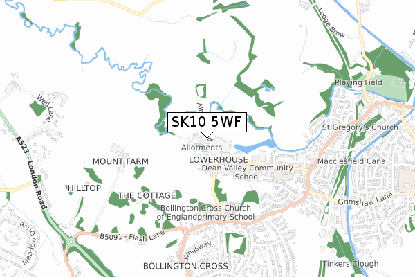 SK10 5WF map - small scale - OS Open Zoomstack (Ordnance Survey)